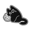 Diseño de gato gamer negro 5 - Insignia de pin espiritual de dados de fantasía