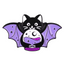 Black Cat Bat Wings Crystal Ball Enamel Lapel Pin Badge