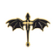 Insignia de metal negra "Dragón en fantasía mágica"