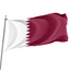 A 3' x 5' flag of Qatar displayed on a flagpole, showing the white and red stripes.