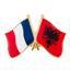 France and Albania Friendship Flag Enamel Lapel Pin Badge
