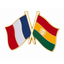 France and Bolivia Friendship Flag Enamel Lapel Pin Badge