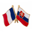 France and Slovakia Friendship Flag Enamel Lapel Pin Badge