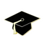 Graduation Hat Education Gold Pin Badge