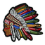 American Native Indian Colour Head Patch Iron On (11 x 12cm)