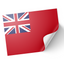A sticker with the design of the Merchant Navy flag, predominantly red with a white cross and a red ensign. © Tigoli® 2026 All Rights Reserved Panda Loco Ltd