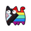 Insignia de pin LGBTQI+ de gato arcoíris Progress Pride