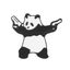 Panda Gagster With Pistols Pin Badge