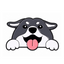 Cute Grey Dog Enamel Lapel Pin Badge