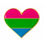 Polysexual Pride Heart Enamel Pin Badge
