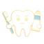 Pin de esmalte de dentista con diente de Bush y Pasta