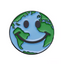 Earth Smile Globe World Map Face Pin Badge