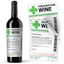 A mock-up image showing a wine bottle with a label that resembles a medical prescription, and a close-up of the label with space for a patient name and physician signature. © Tigoli® 2026 All Rights Reserved Panda Loco Ltd