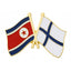 North Korea and Finland Friendship Pin Badge