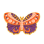 Pin espiritual de mariposa mística naranja y morada