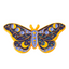 Insignia de alfiler espiritual de mariposa mística con purpurina morada