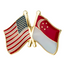 United States & Singapore Friendship Pin Badge