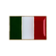 A rectangular pin badge featuring the colors of the Italian flag with a brass plated iron base. © Tigoli® 2026 All Rights Reserved Panda Loco Ltd
