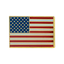 A rectangular enamel pin badge featuring the colors of the American flag with a gold border. © Tigoli® 2026 All Rights Reserved Panda Loco Ltd