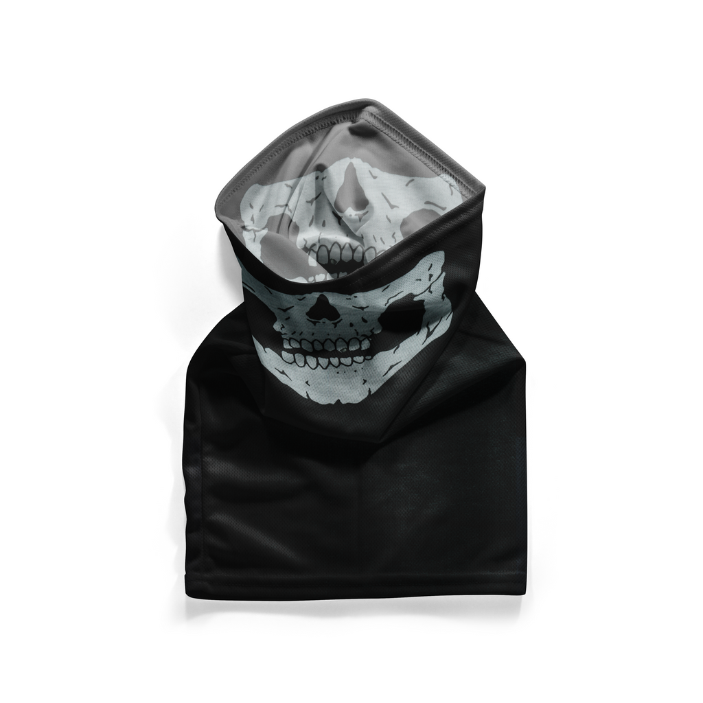 Snood blanco calavera – Mascarilla transpirable cubrecuello