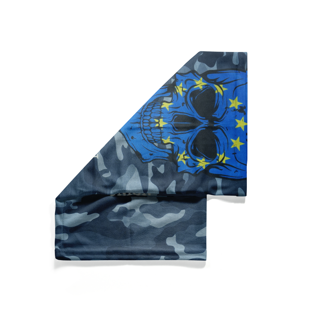 Pasamontañas tipo bandana con bandera de calavera Hecho en Europa – Mascarilla transpirable para el cuello como protección facial