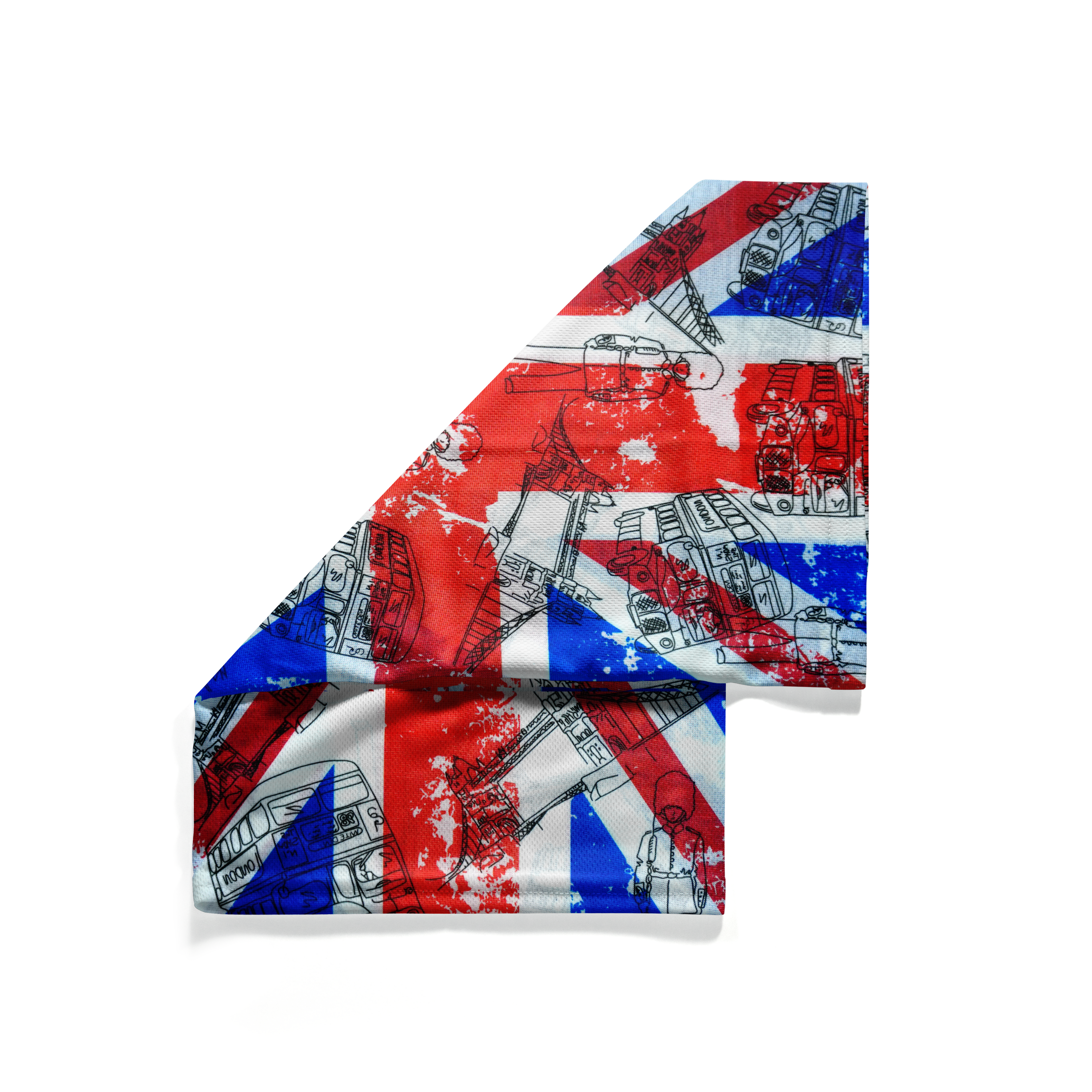 Bufanda de cuello con iconos de la Union Jack de Londres – Mascarilla transpirable, cubrecuello, cubrebocas