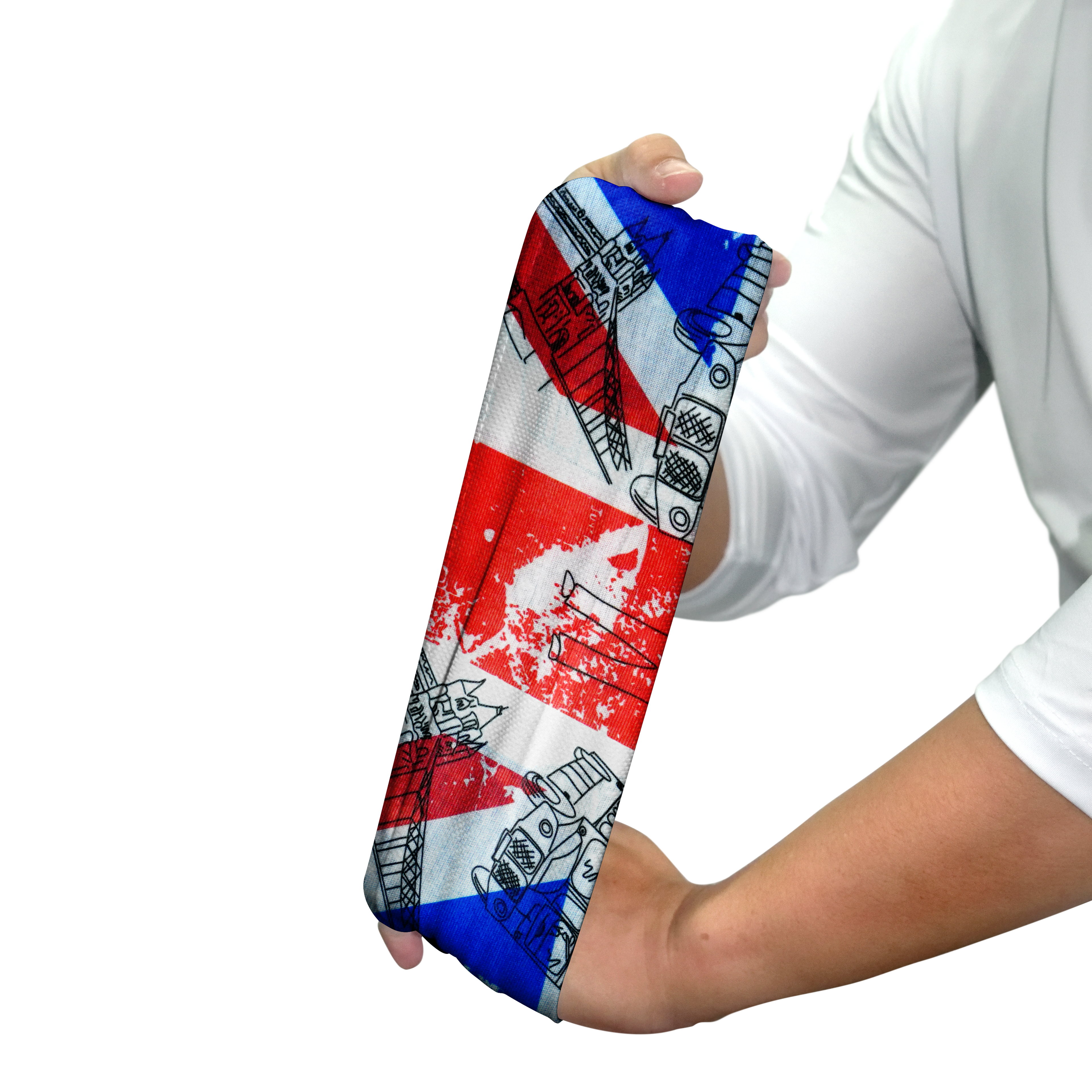 Bufanda de cuello con iconos de la Union Jack de Londres – Mascarilla transpirable, cubrecuello, cubrebocas