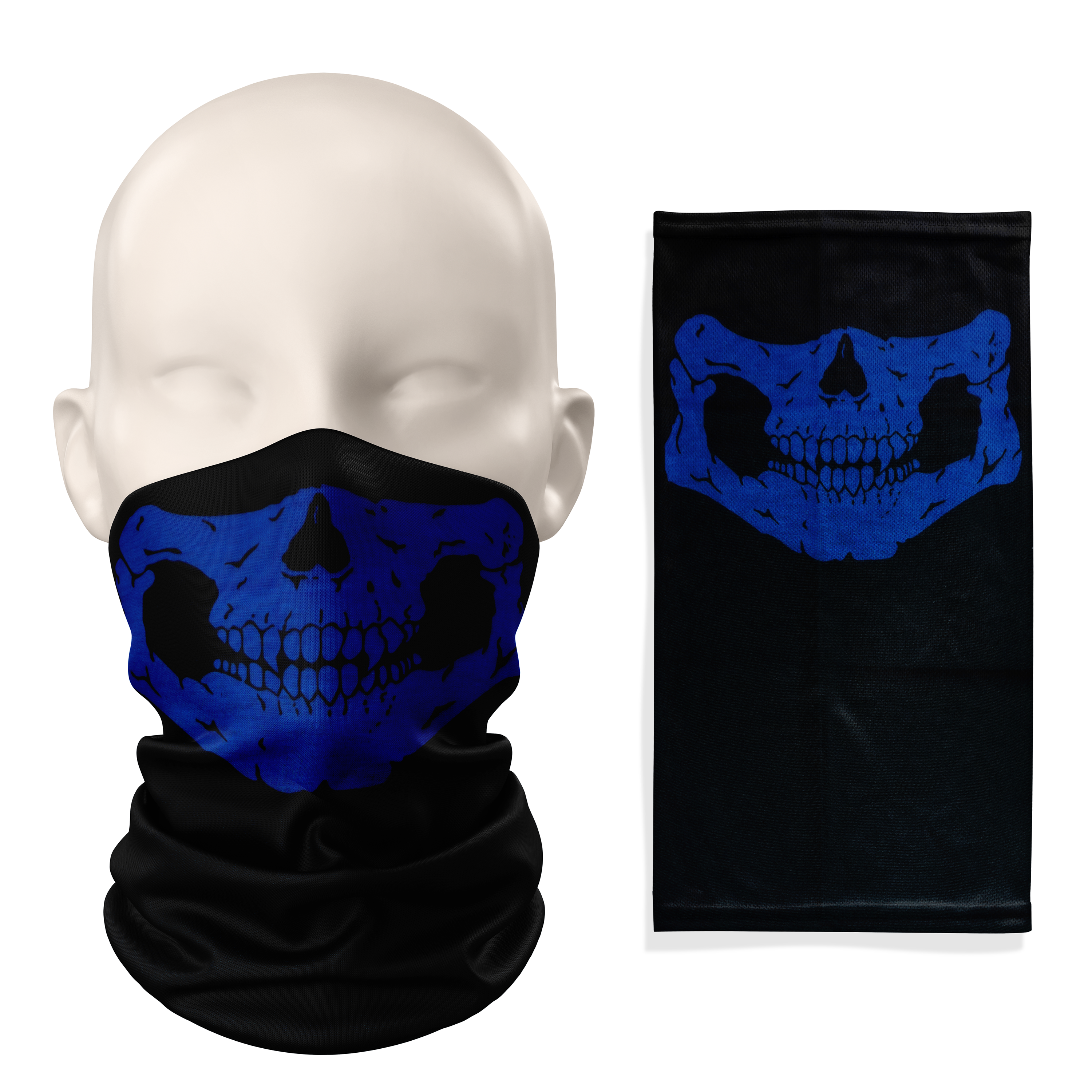 Skull Blue Snood– Breathable Mask Neck Gaiter Face Covering Main image