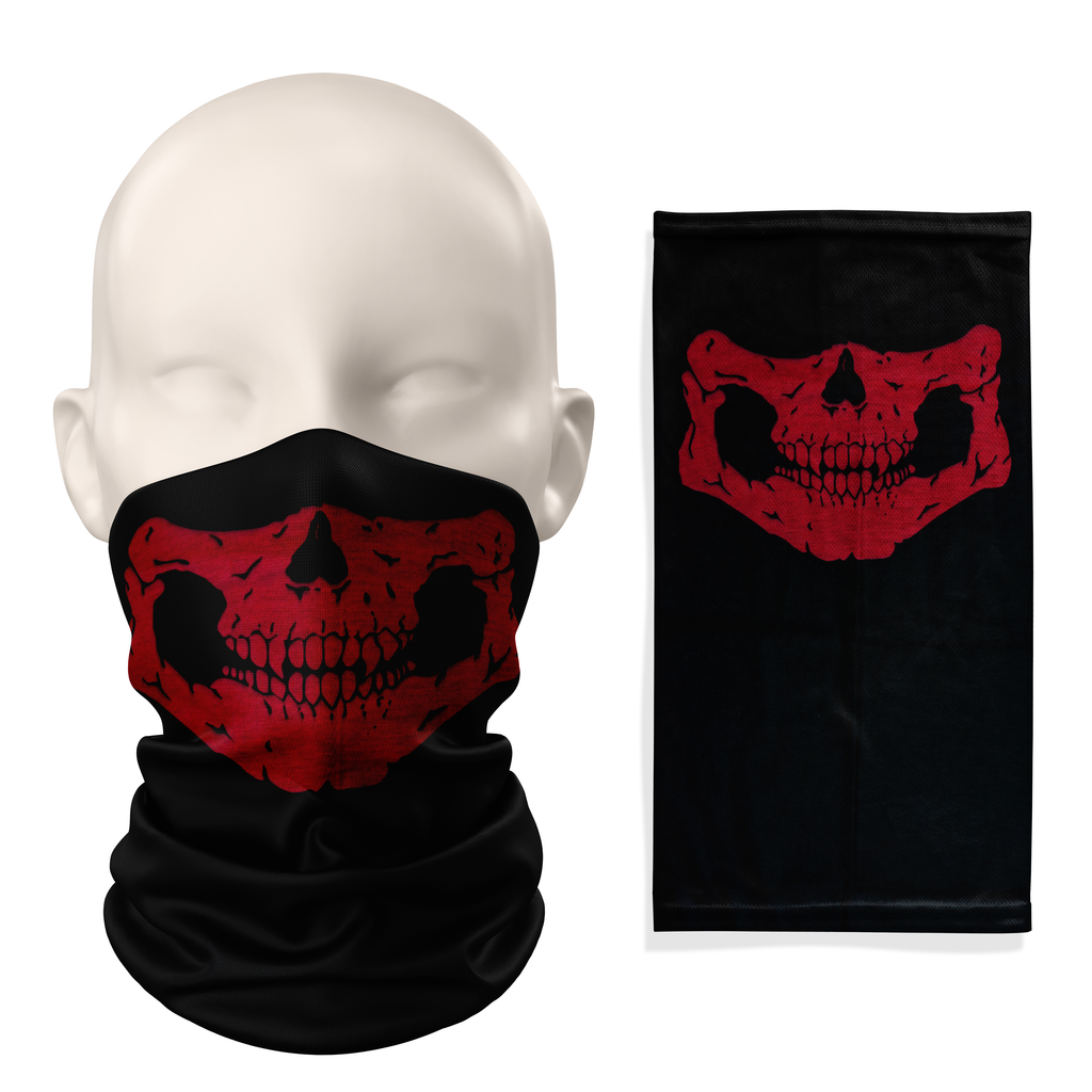 Pasamontañas/Braga de cuello de calavera roja - Máscara transpirable, cubrecuello/cubrebocas