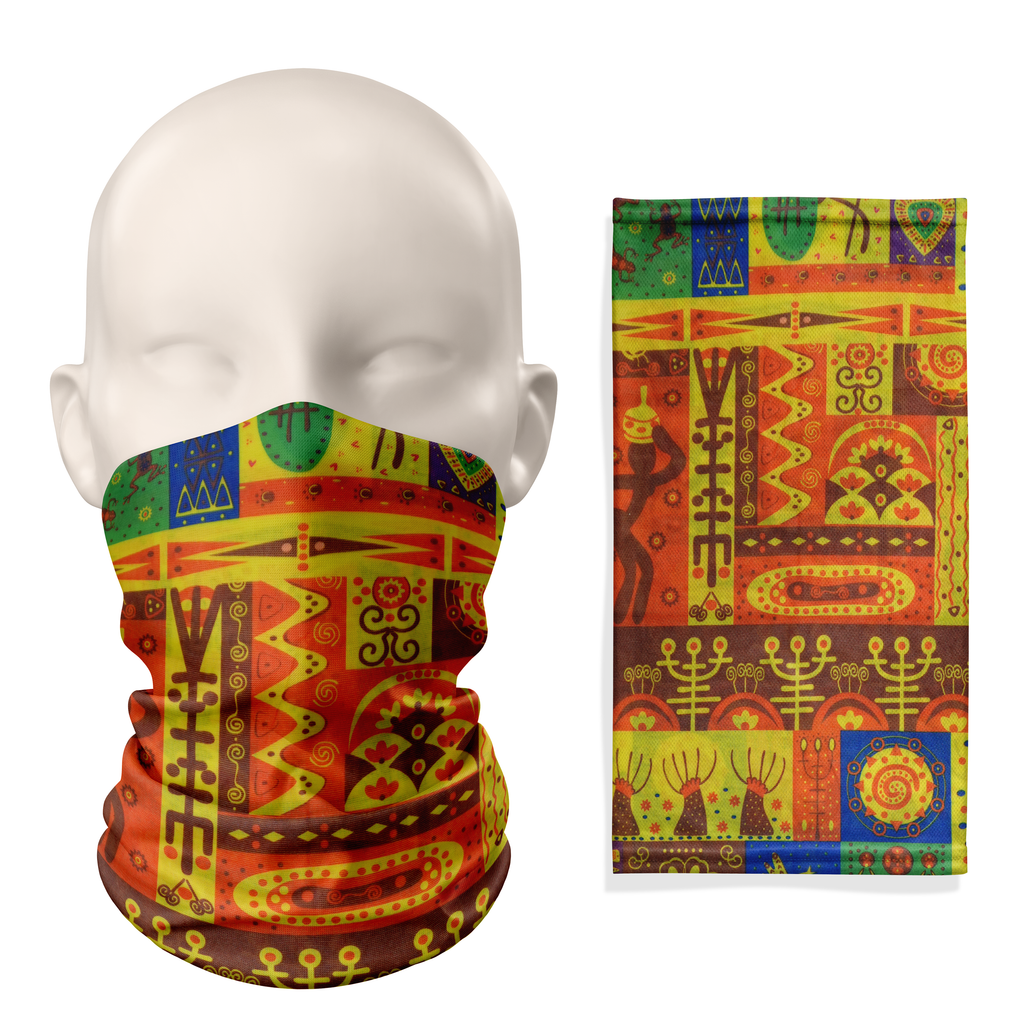 Snood Mosaico Patrimonio Tribal – Máscara Transpirable Cuello Polaina Cubierta Facial