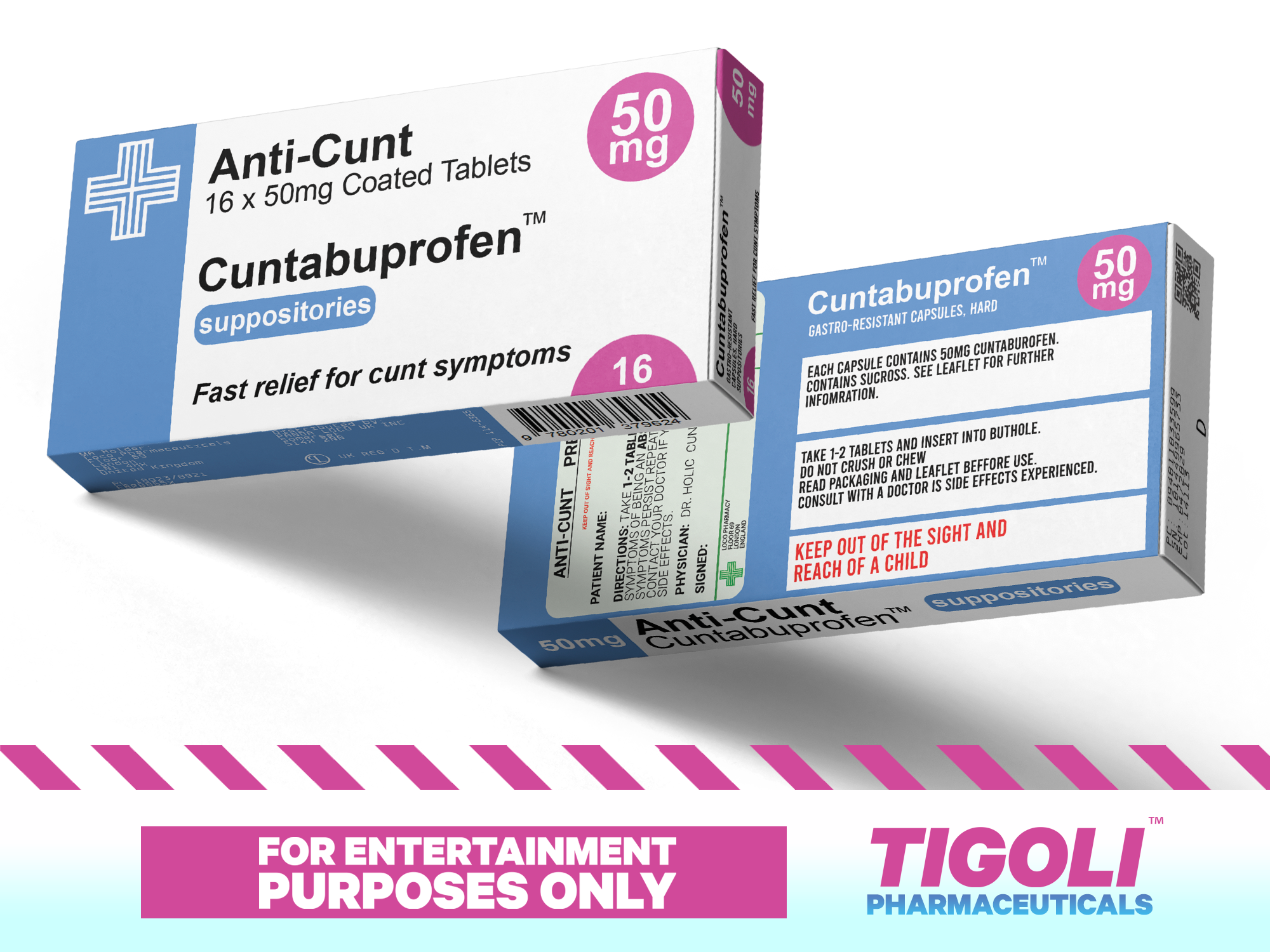 Anti-Cunt Joke Pill Box + Prescription Bag