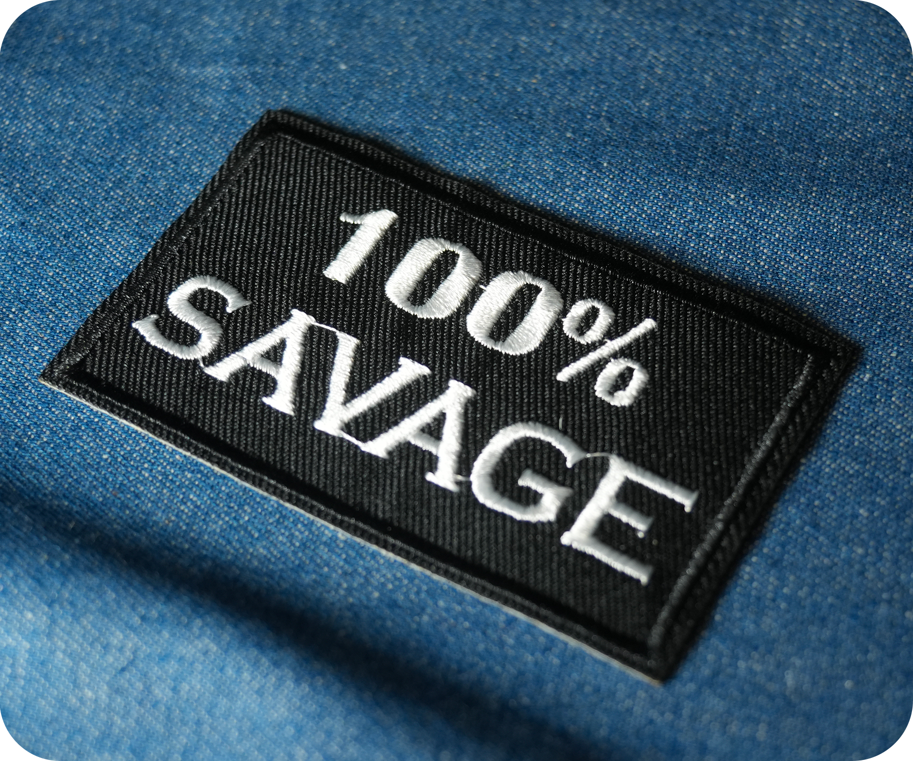 100% Savage Black Iron On Patch (7.8 x 5cm)