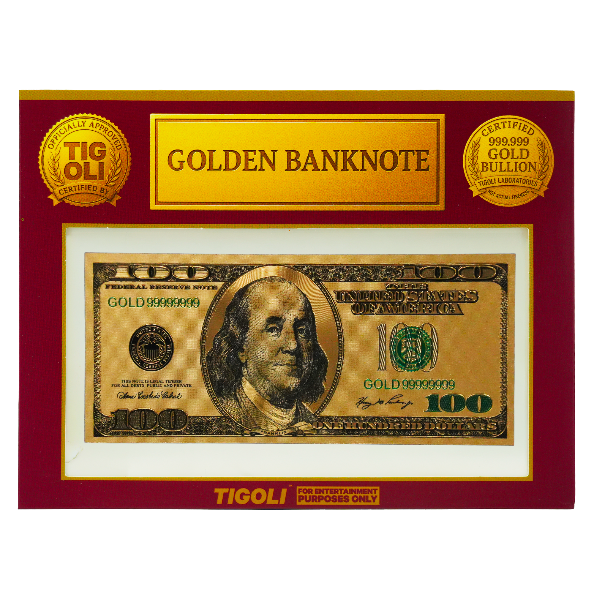 $100 Dollar United States of America Golden Banknote Main image