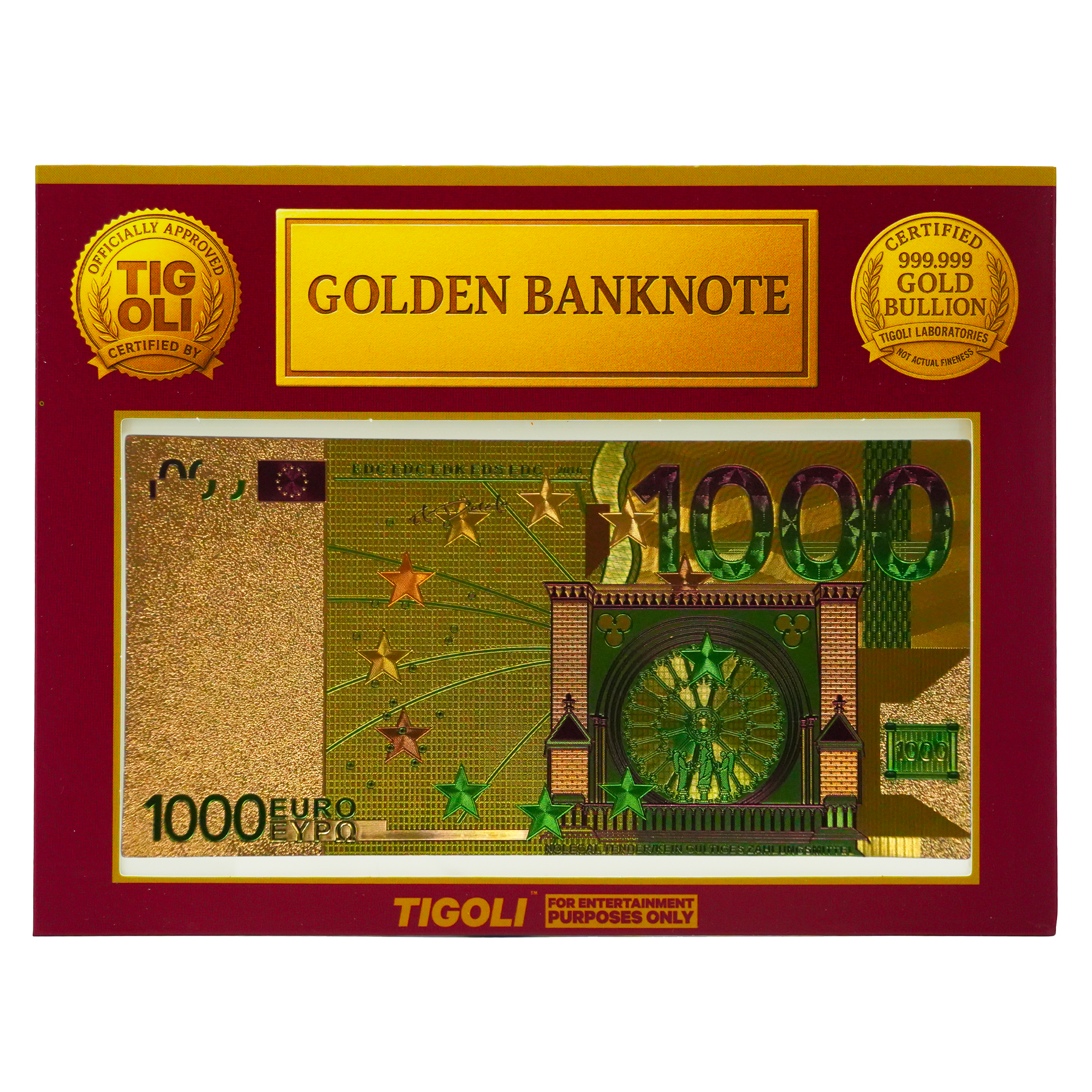 €1000 Euro European Union Golden Banknote