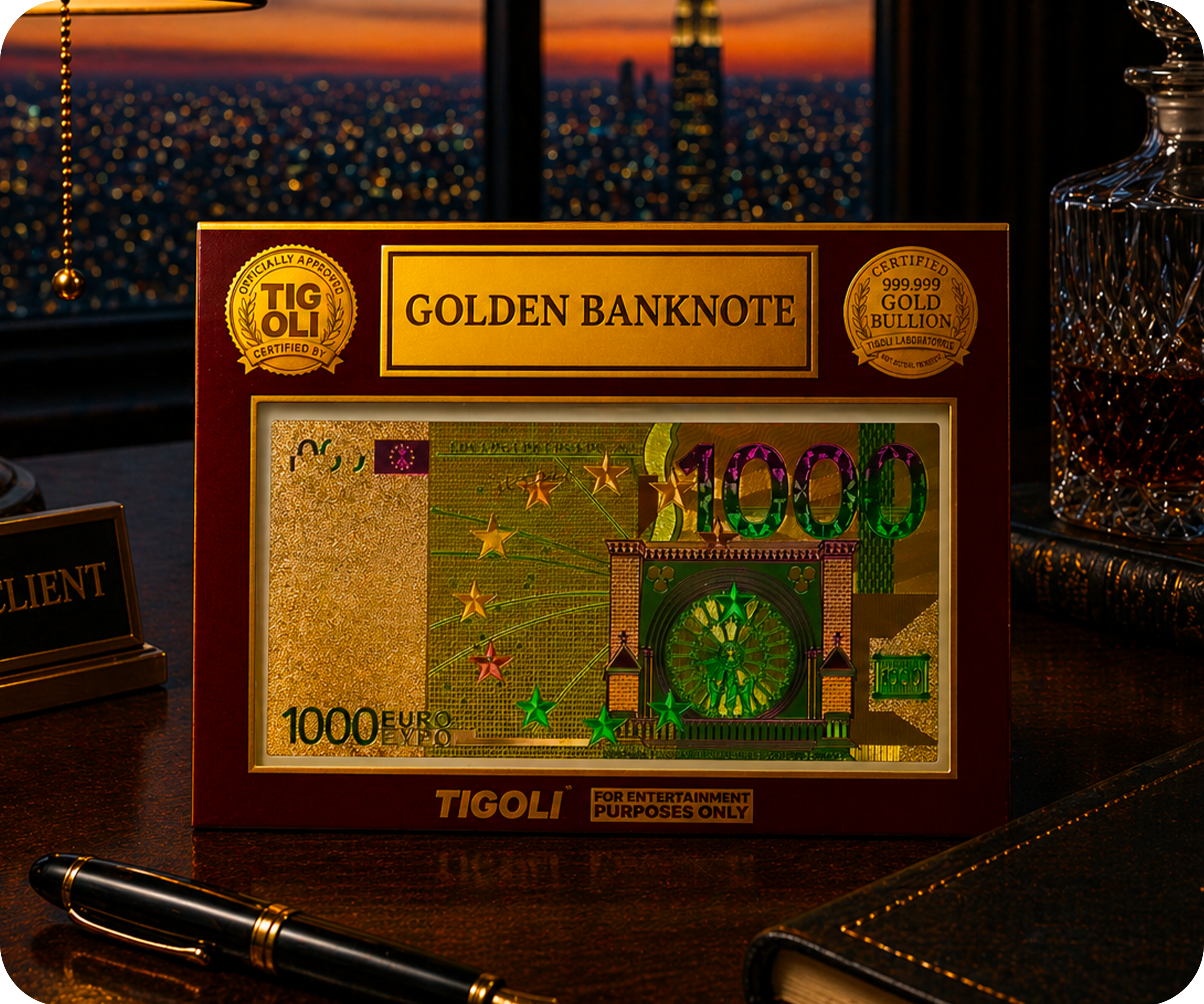 €1000 Euro European Union Golden Banknote