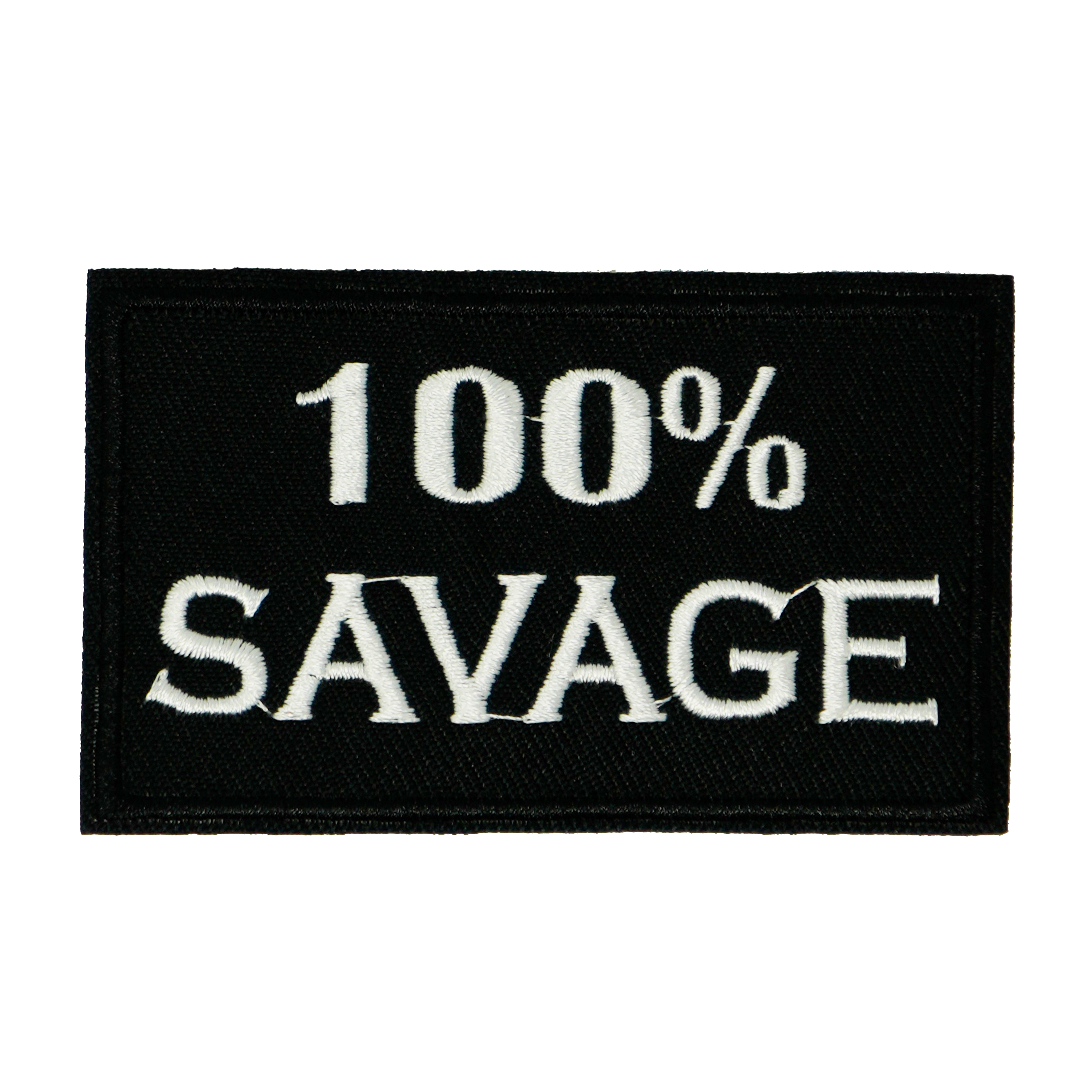 100% Savage Black Iron On Patch (7.8 x 5cm) Main image