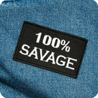 100% Savage Black Iron On Patch (7.8 x 5cm)