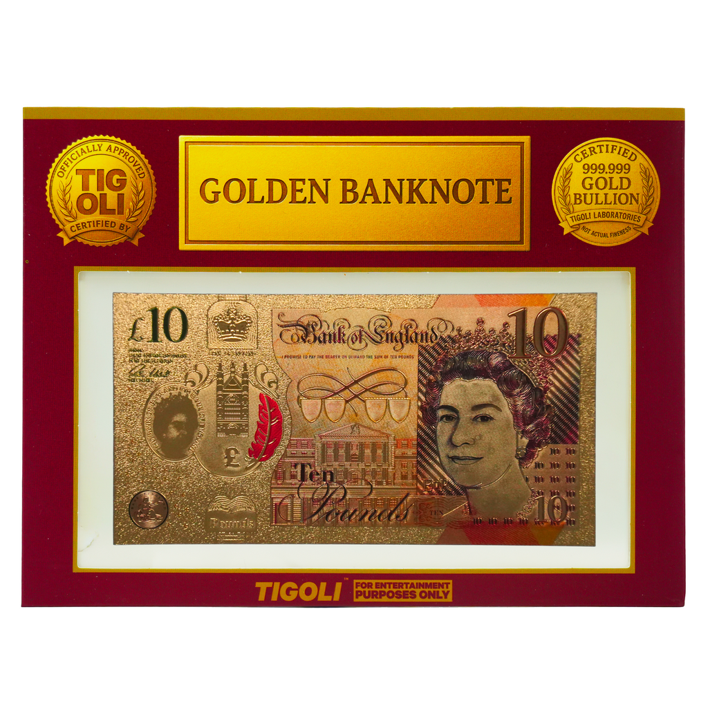 £10 United Kingdom Pounds Golden Banknote