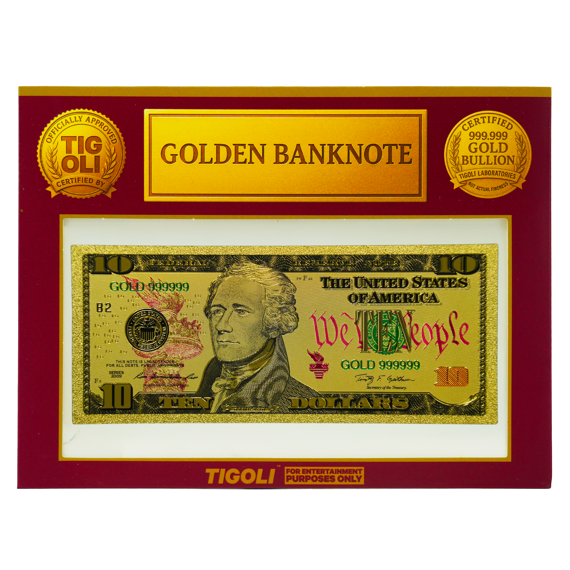 $10 Dollar United States of America Golden Banknote Main image