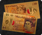 £10 United Kingdom Pounds Golden Banknote