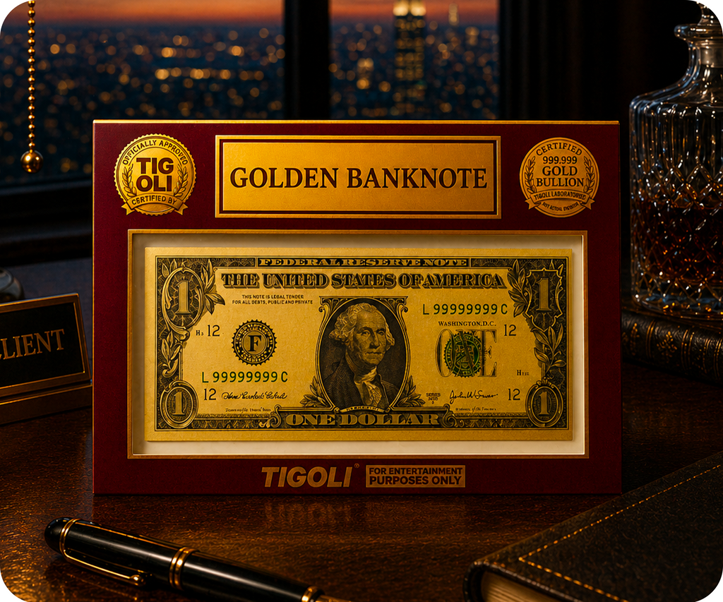 $1 Dollar United States of America Golden Banknote
