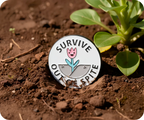 Survive Out Of Spite Flower Pin Badge