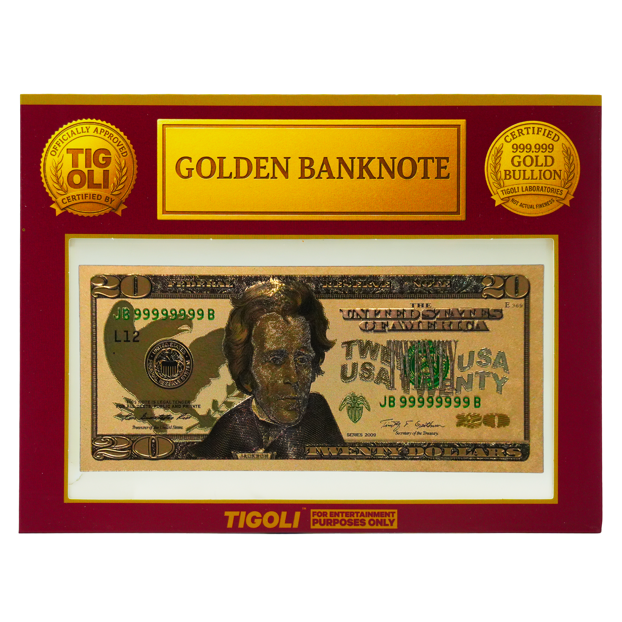 $20 Dollar United States of America Golden Banknote Main image