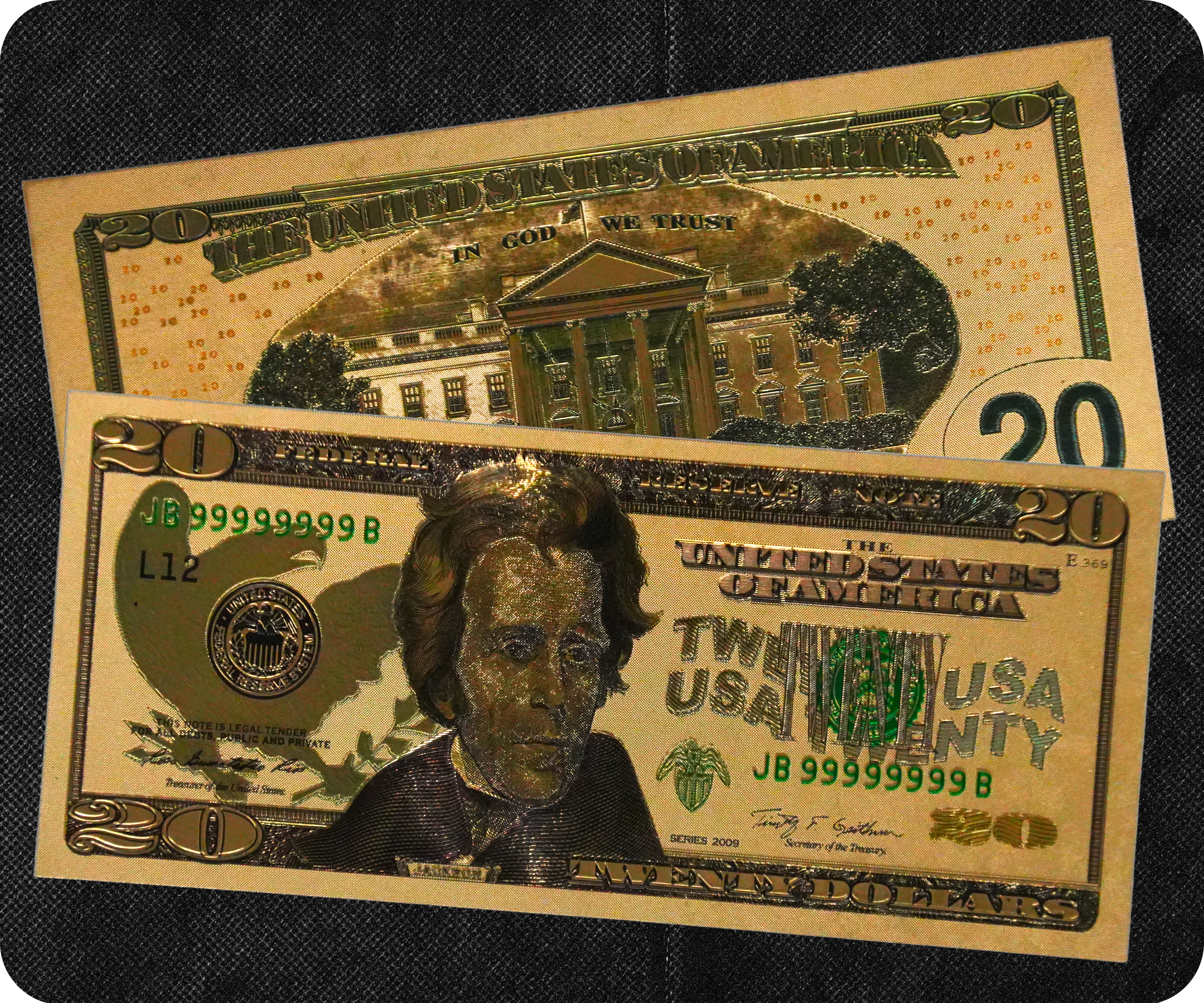 $20 Dollar United States of America Golden Banknote Secondary image