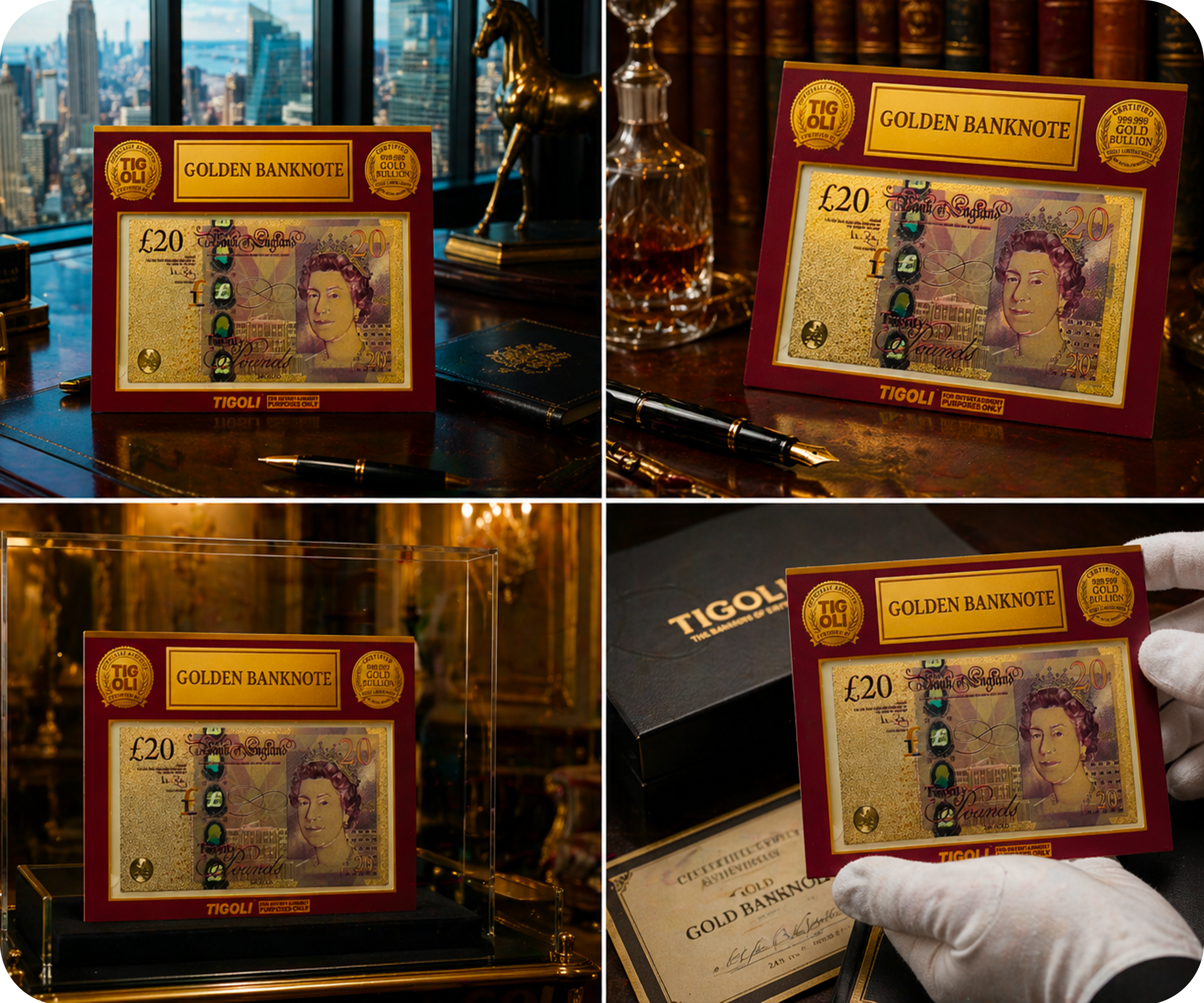 £20 United Kingdom Pounds Golden Banknote