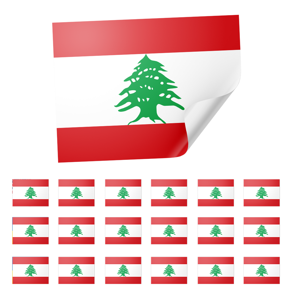 20 pegatinas con la bandera del Líbano Imagen secundaria del producto