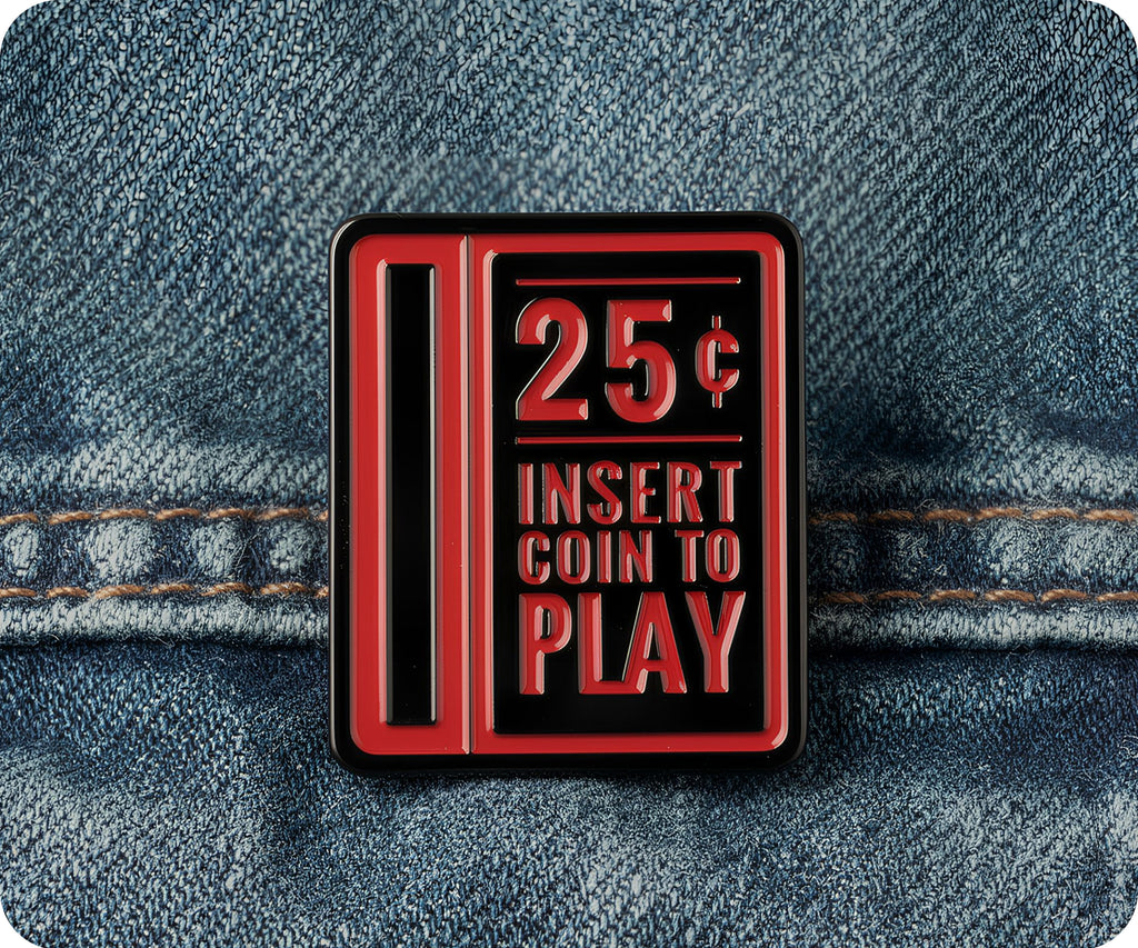 Insert Coin To Play 25c Pin Badge