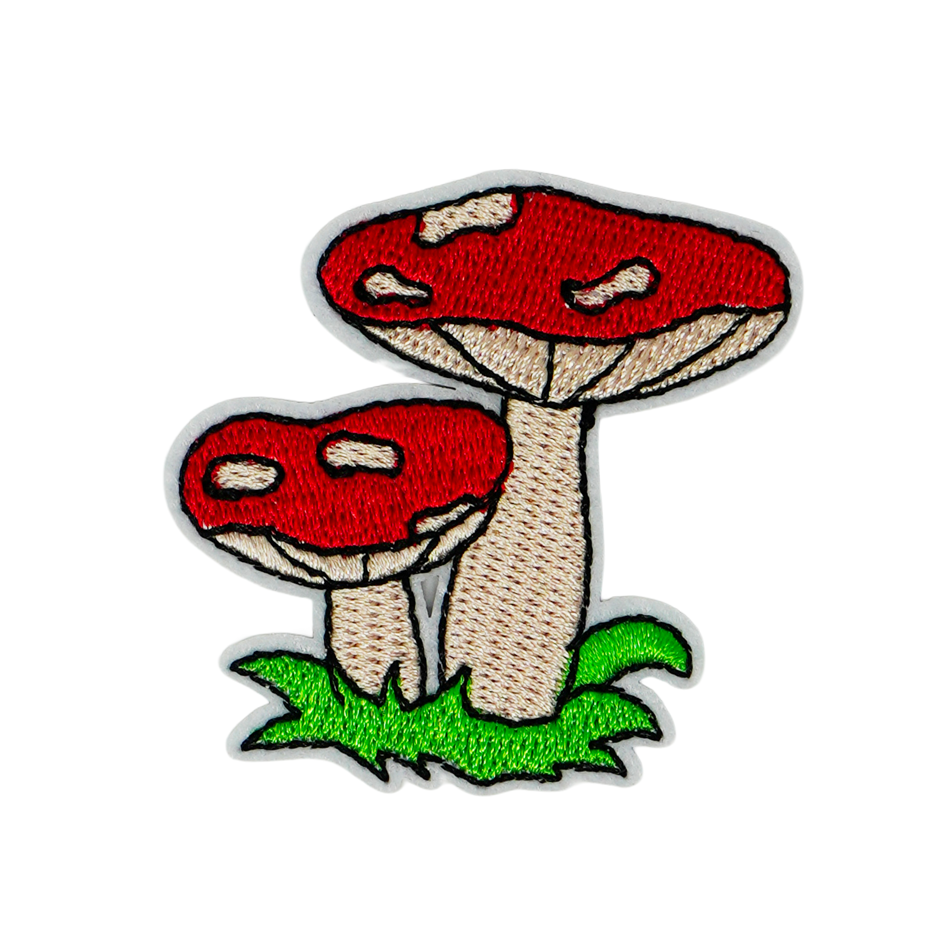 Two Red Mushrooms Toadstools Shroom Iron On Patch (5 x 5cm) Main image