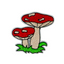 Two Red Mushrooms Toadstools Shroom Iron On Patch (5 x 5cm)