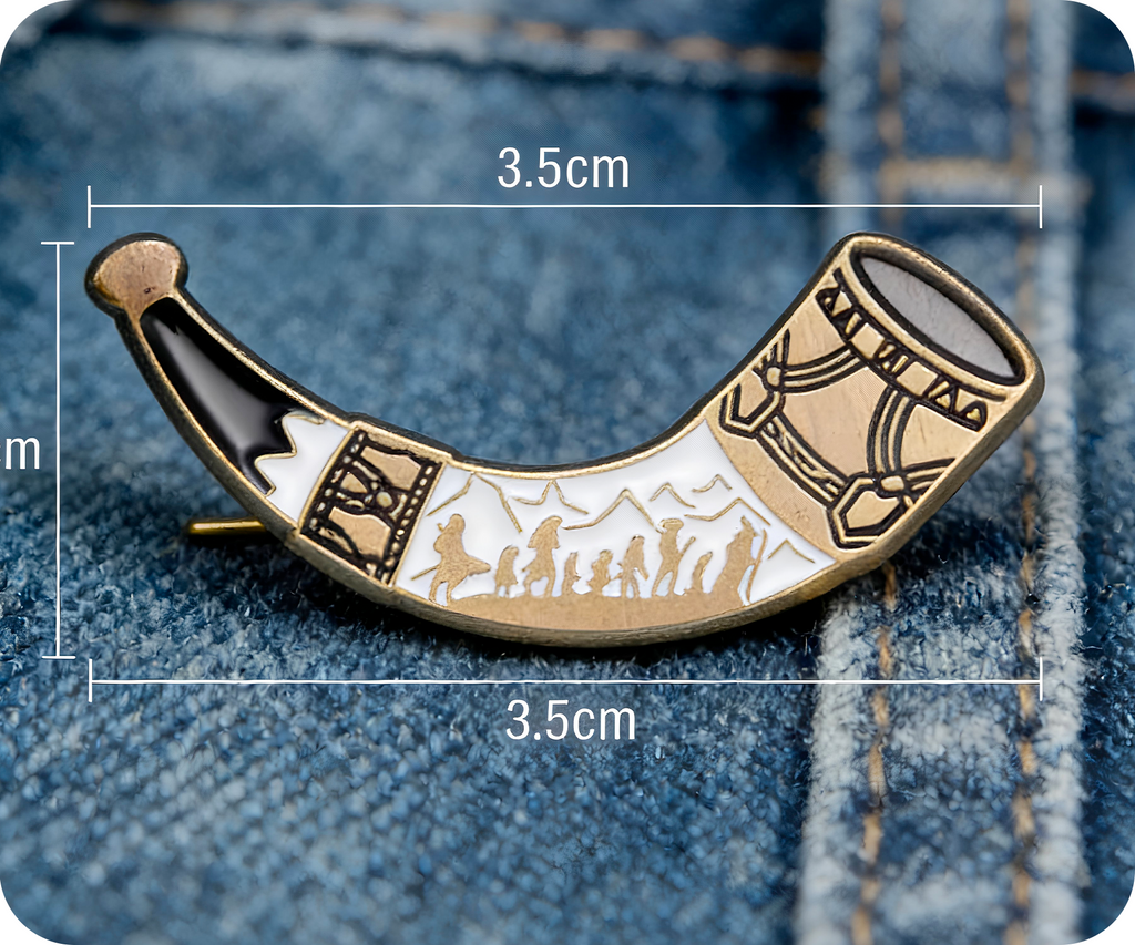 Viking Drinking Horn Pin Badge
